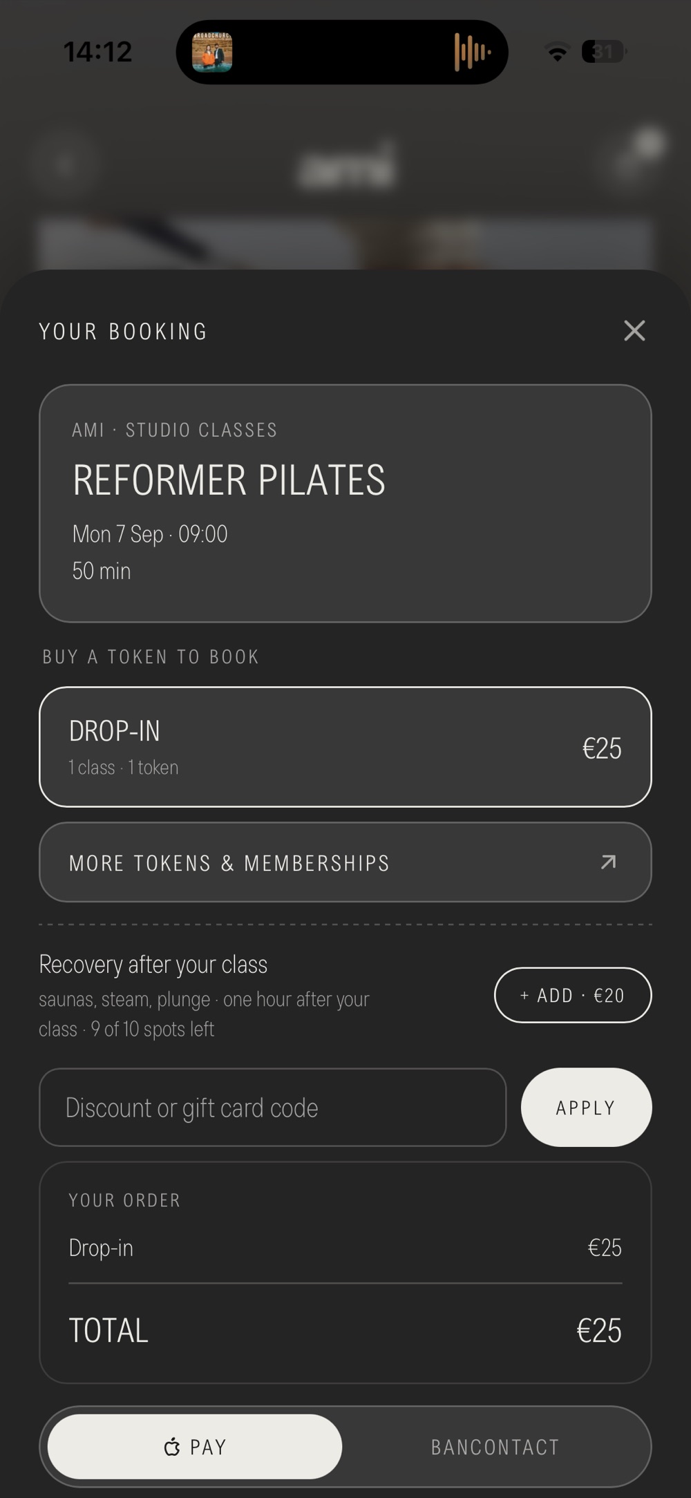AMI app booking