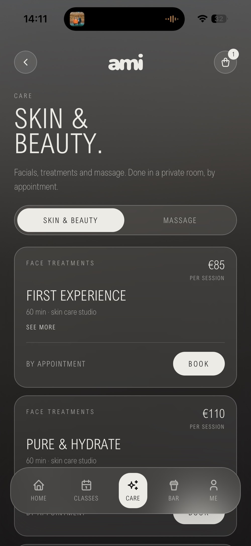 AMI app skin and beauty