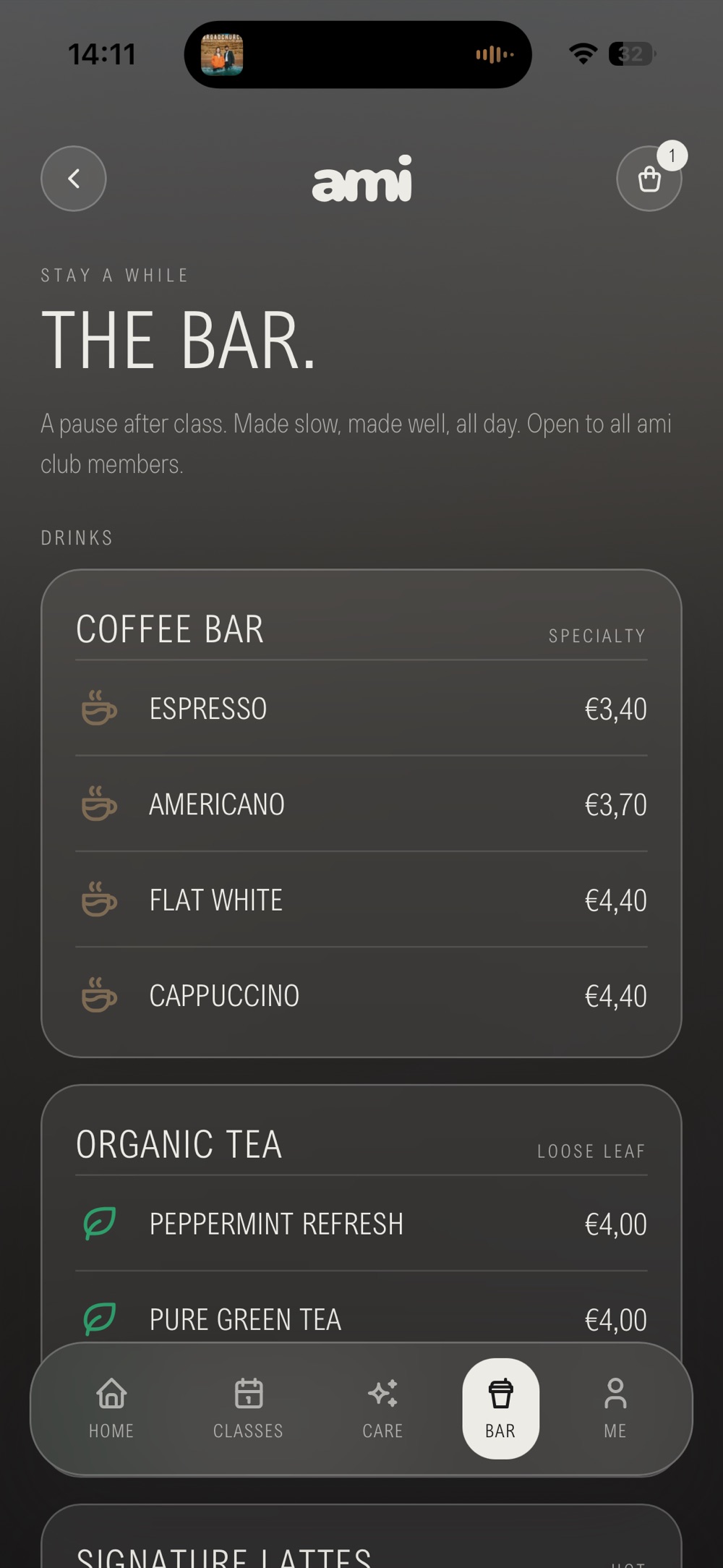 AMI app bar